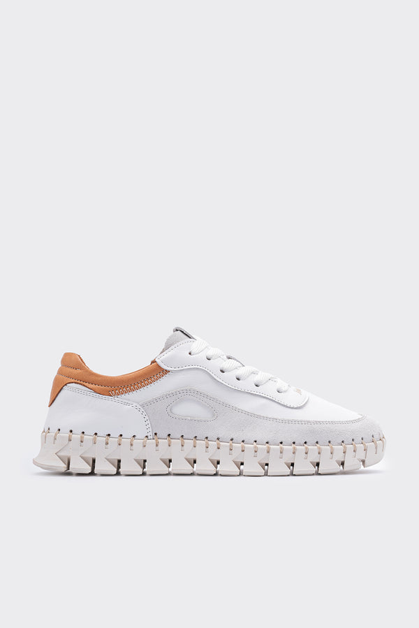 Zaha Beyaz Hakiki Deri Kadın Hafif Sneaker