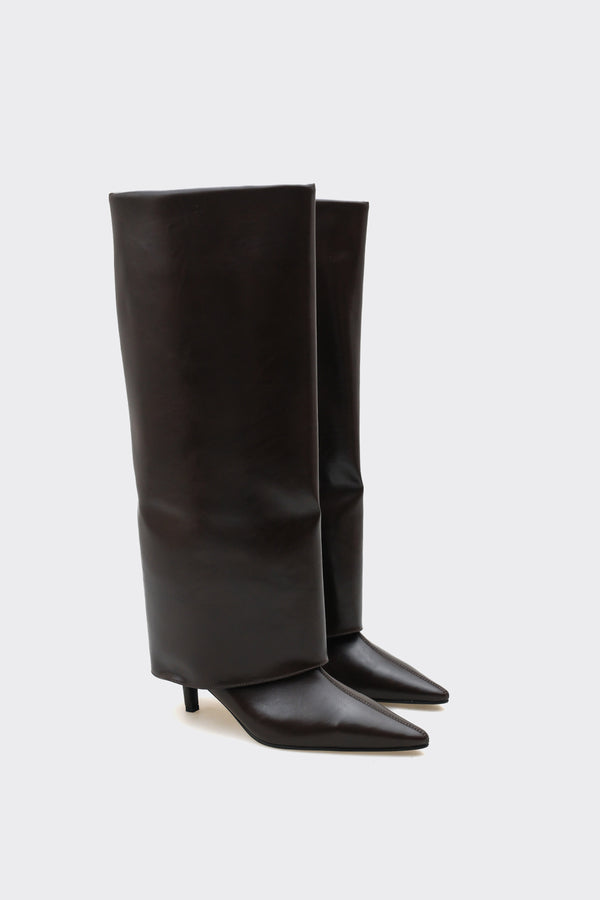 Bessa kahverengi Vegan Suni Deri Kadın Çizme