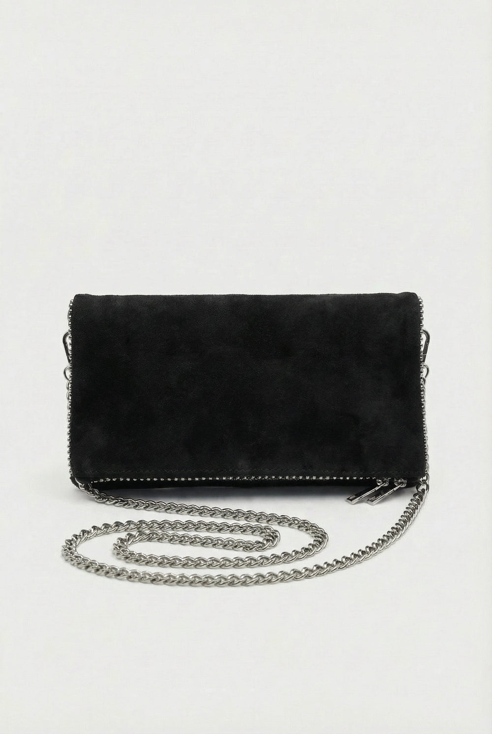 SÇ490 Siyah Süet Hakiki Deri Kadın Kol Çanta