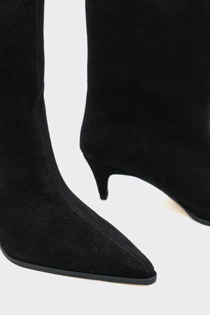 Gayda Siyah Hakiki Deri Süet Kadın Bot