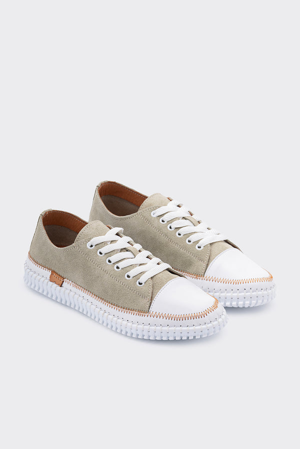 Yulin Haki Hakiki Deri Süet Kadın Sneaker