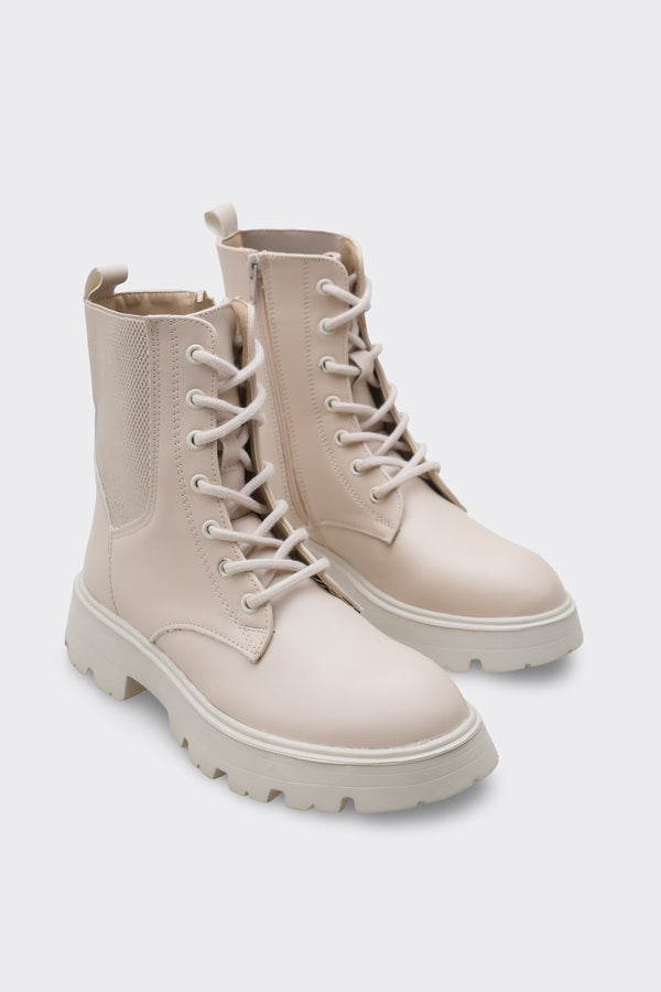 Moria Bej Suni Deri Kadın Bot