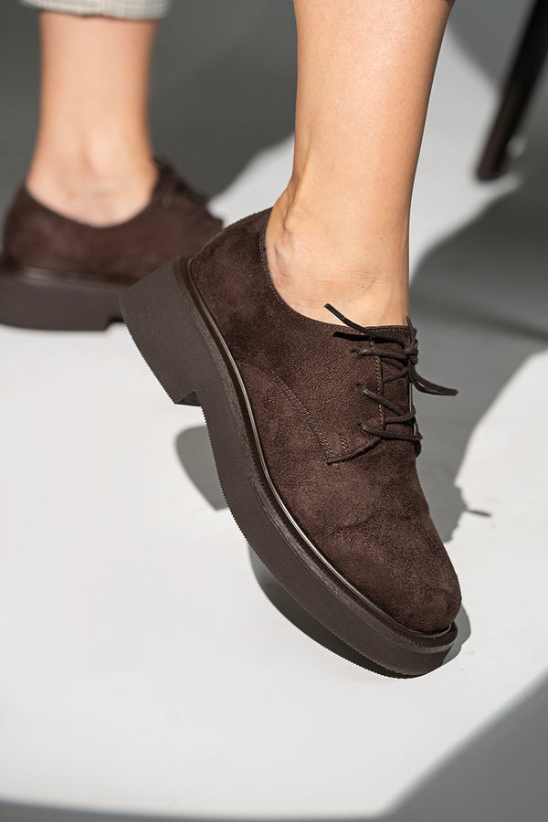 Mask Kahve  Süet Bağcık Detaylı Kadın  Loafer
