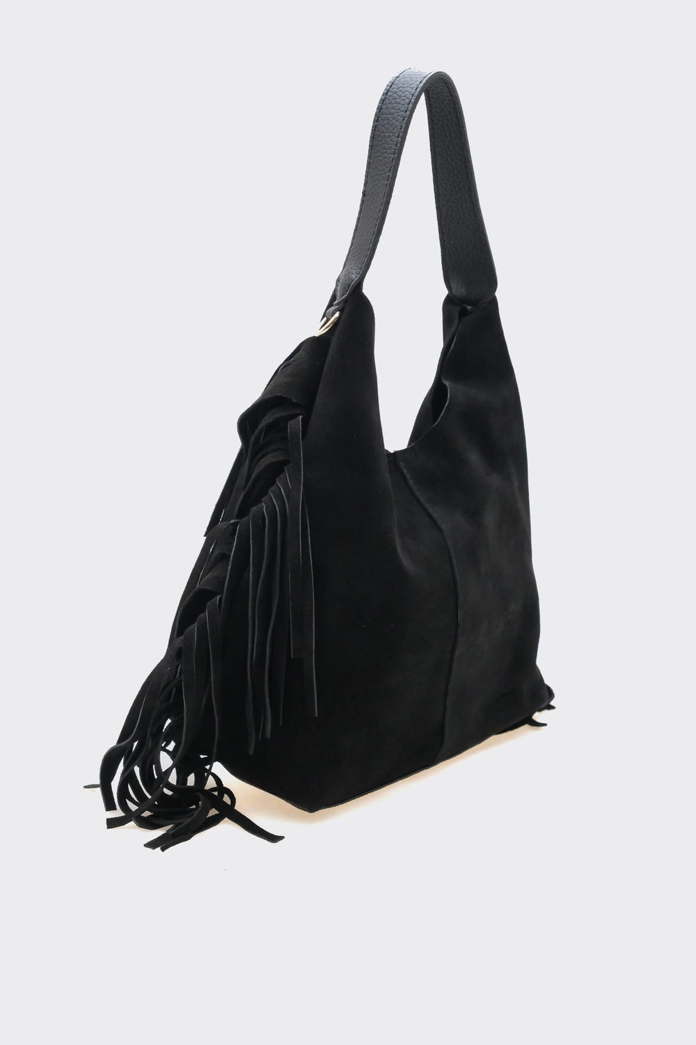 SÇ487 Siyah Süet Hakiki Deri Kol Kadın Çanta