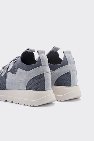 Kardy Açık Mavi Hakiki Süet Deri & Triko Kadın Sneaker