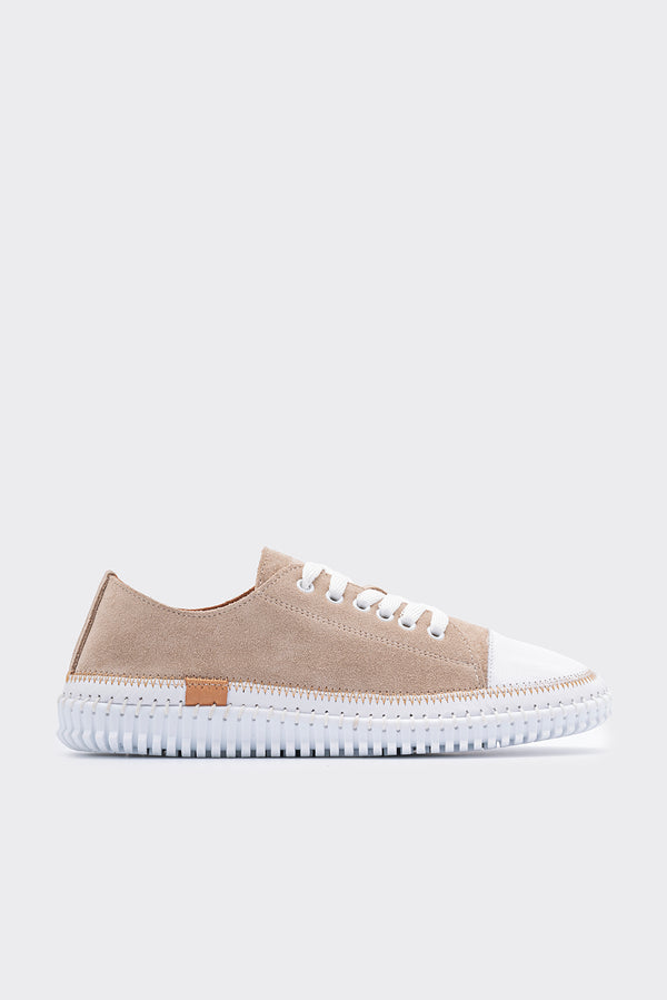 Yulin Bej Hakiki Deri Süet Kadın Sneaker