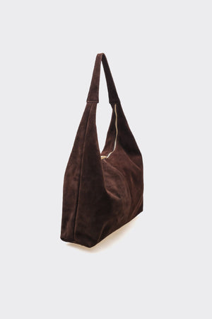 SÇ482 Kahverengi  Süet Hakiki Deri Omuz Askılı Kadın Çanta