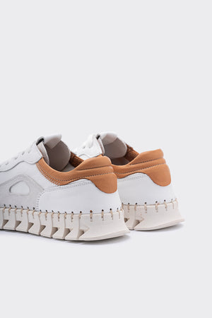 Zaha Beyaz Hakiki Deri Kadın Hafif Sneaker