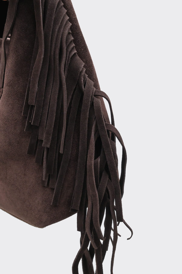 SÇ487 Kahverengi  Süet Hakiki Deri Kol Kadın Çanta