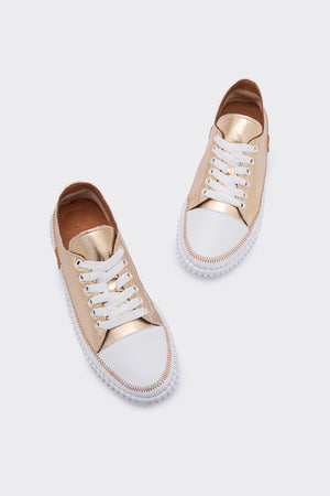 Yulin Altın Hakiki Deri Kadın Sneaker