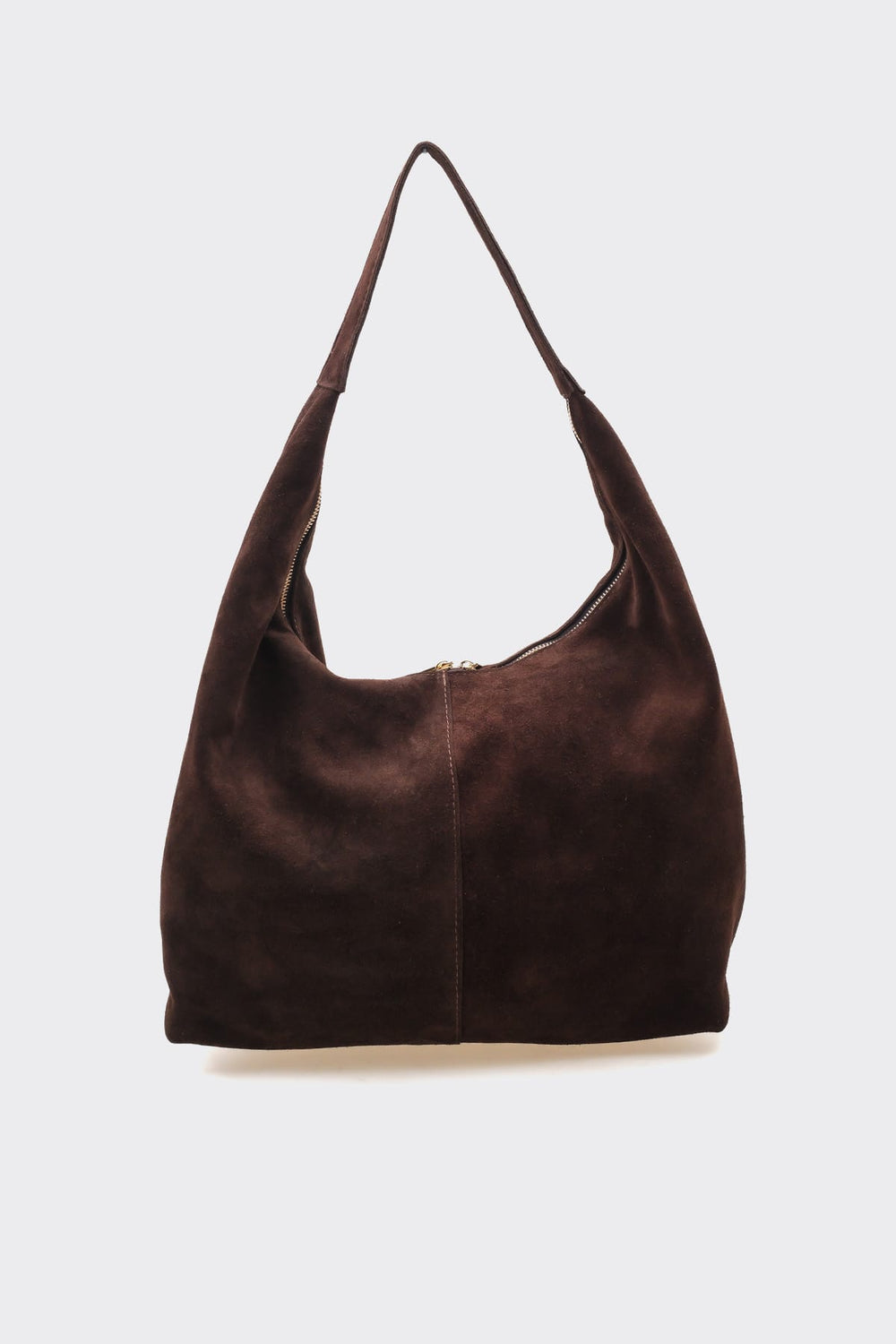 SÇ482 Kahverengi  Süet Hakiki Deri Omuz Askılı Kadın Çanta