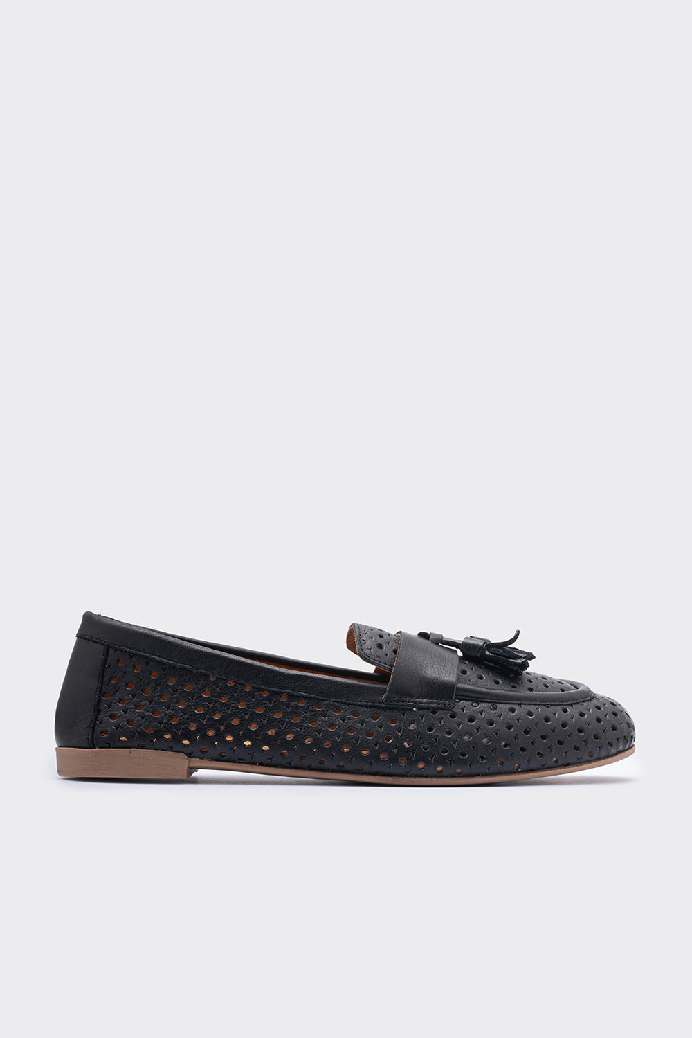 Aroya Siyah Hakiki Deri Kadın Loafer