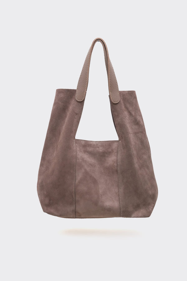 SÇ495 Vizon  Süet Hakiki Deri Kol Kadın Çanta