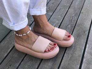 Jill Kalın Şerit Nude Kadın Sandalet