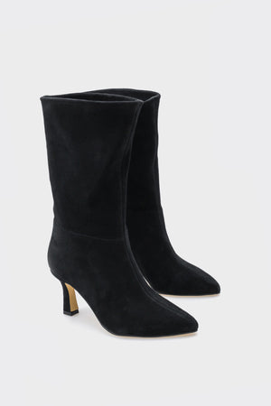 Lita Siyah Hakiki Deri Süet Kadın Çizme